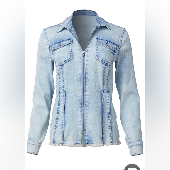 Venus lace up denim top/jacket - Picture 2 of 6